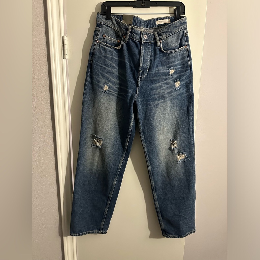 ALLSAINTS
Reeves Cotton Distressed Relaxed Jeans in Dark Indigo
